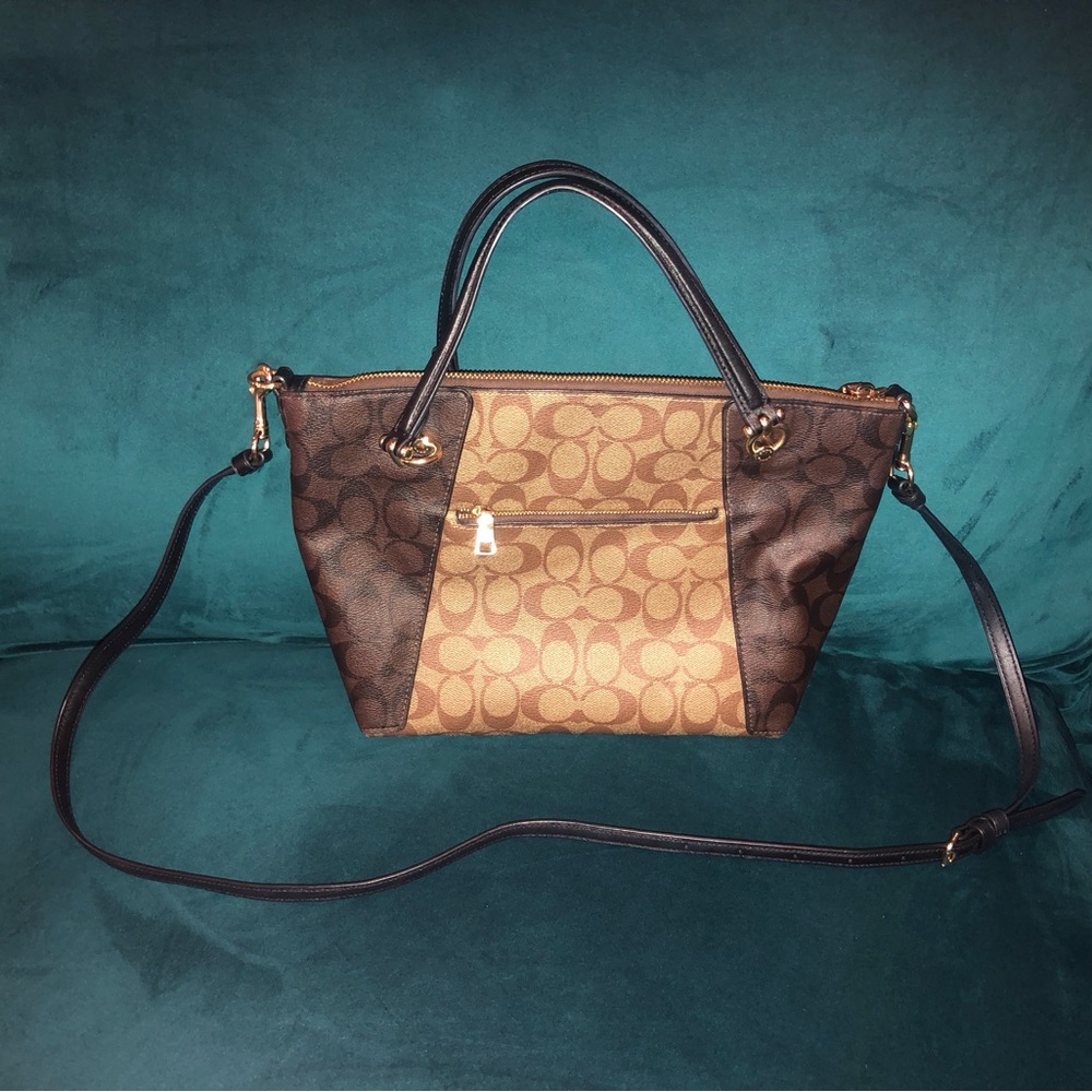 Coach Brown and Tan Signature Satchel